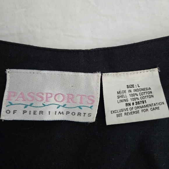 Vntg Passports Gold /Black Beaded Open Evening Jacket L - Picture 15 of 15